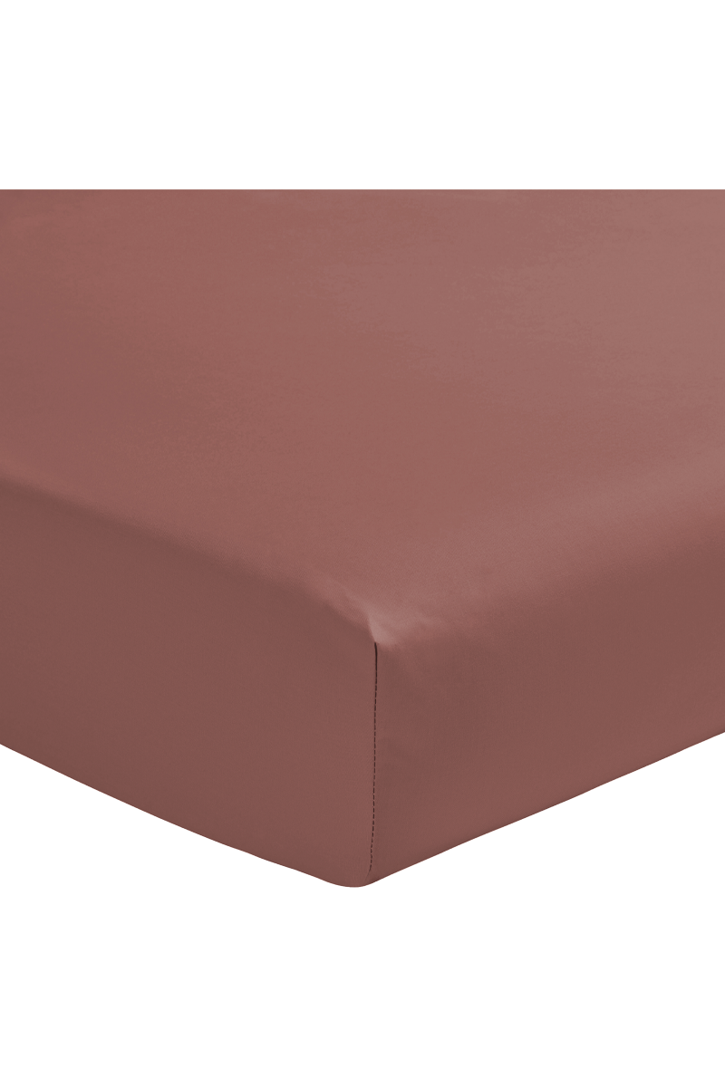 Drap-housse Bois de Rose Essix Première en percale de coton, bonnet 30 cm – linge de lit à Valognes