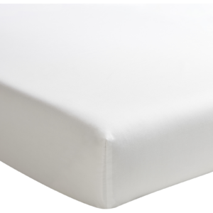 Drap-housse blanc Essix Première en percale de coton, bonnet 30 cm – linge de lit à Valognes
