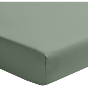 Drap-housse Sauge Essix Première en percale de coton, bonnet 30 cm – linge de lit à Valognes