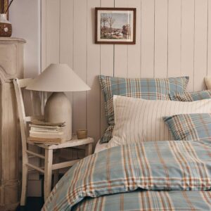 Housse de couette Tartan en flanelle de coton 170 g/m² – linge de lit chaud à Valognes