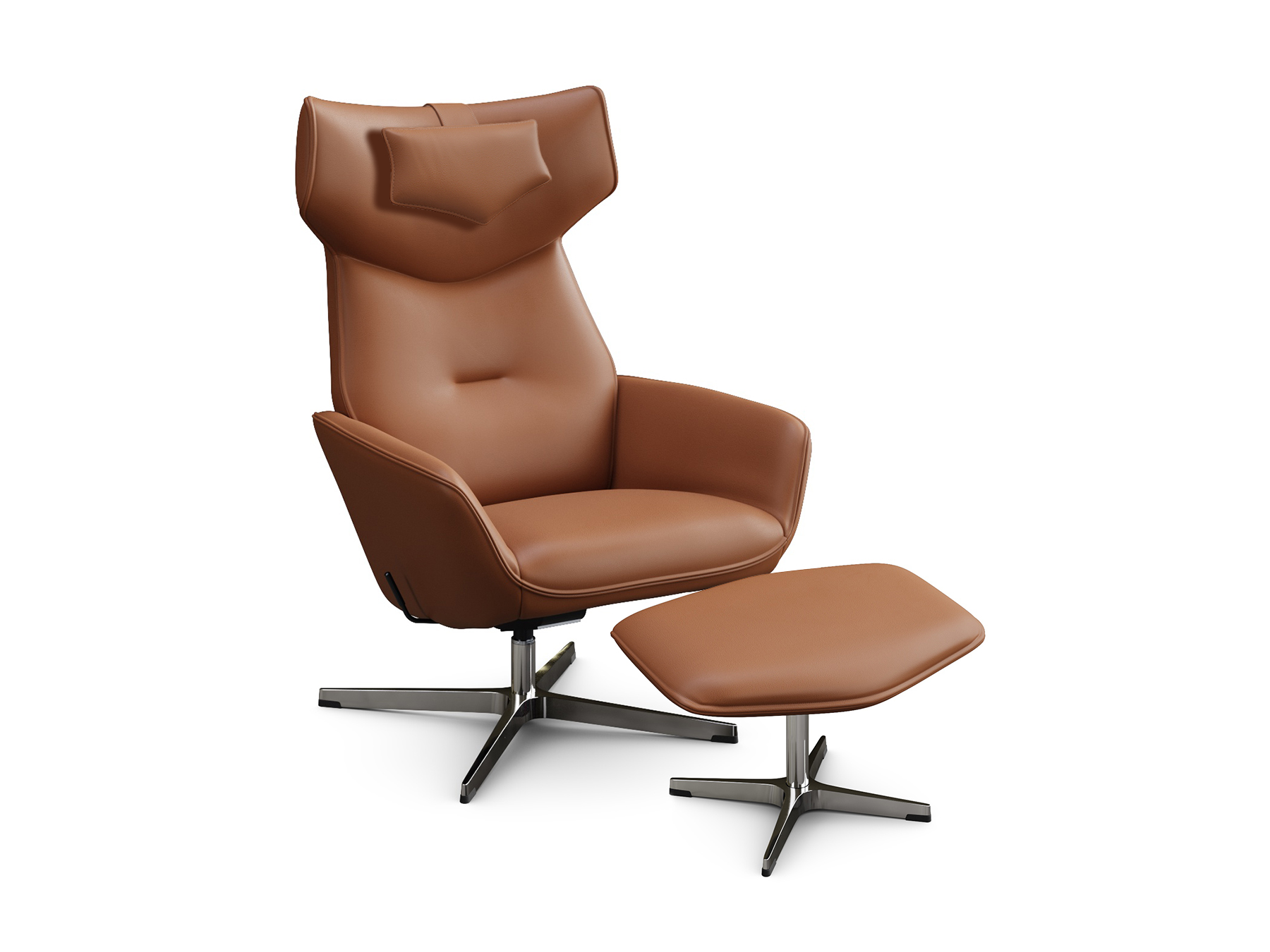 Fauteuil PALMA pivotant avec pied chrome ou noir – fauteuil confort tissu ou cuir à Valognes