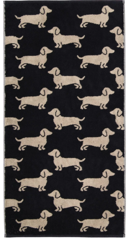 Serviette Cawö WE LOVE DOGS 6246 Noir-Beige 93 en coton éponge – linge de bain à Valognes