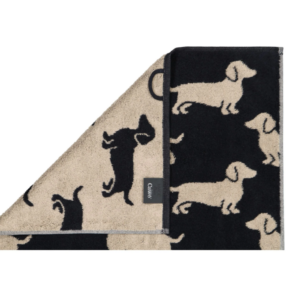 Serviette Cawö WE LOVE DOGS 6246 Noir-Beige 93 en coton éponge – linge de bain à Valognes