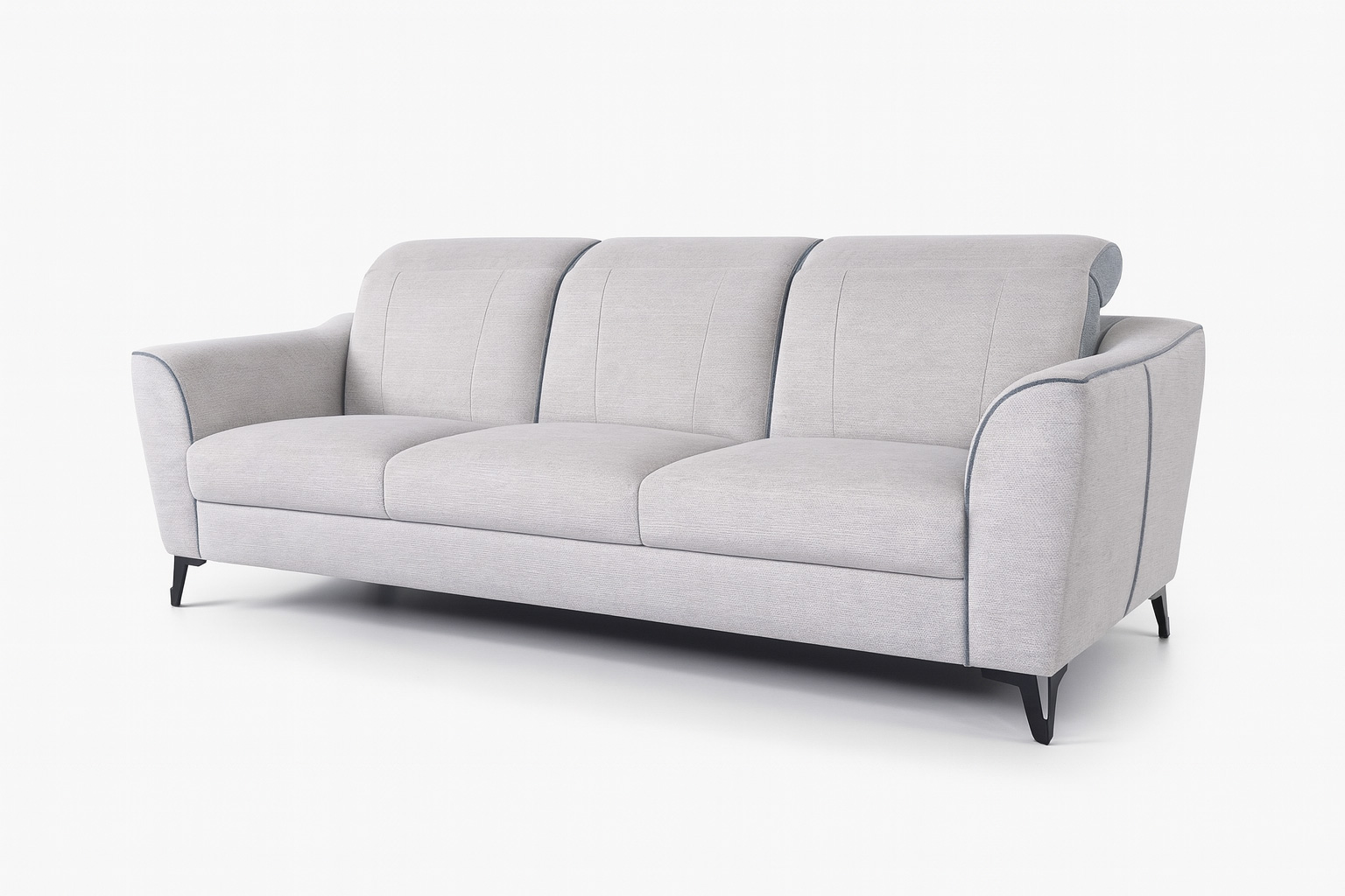 Canapé relax CHARLINE 3 places électrique avec têtières réglables – canapé tissu ou cuir à Valognes