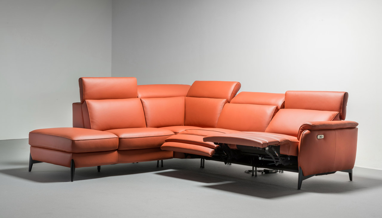Canapé relax DENIS 2,5 places avec têtières inclinables – canapé tissu ou cuir à Valognes