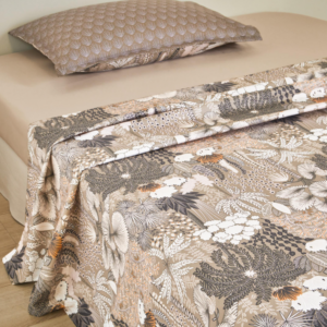Drap plat SHALINA Naturel Blanc des Vosges en satin de coton 120 fils/cm² – linge de lit à Valognes