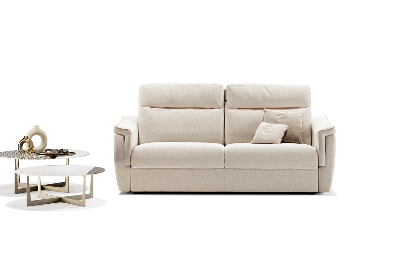 Canapé convertible KIKO couchage 140 cm avec matelas ressorts ensachés – canapé convertible tissu à Valognes
