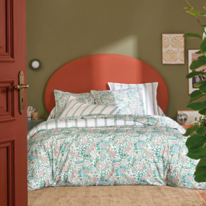 Housse de couette POMONA Émeraude Scion en percale de coton 80 fils/cm² – linge de lit à Valognes