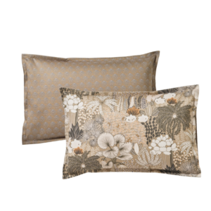 Taie d’oreiller SHALINA Naturel Blanc des Vosges en satin de coton 120 fils/cm² – linge de lit à Valognes