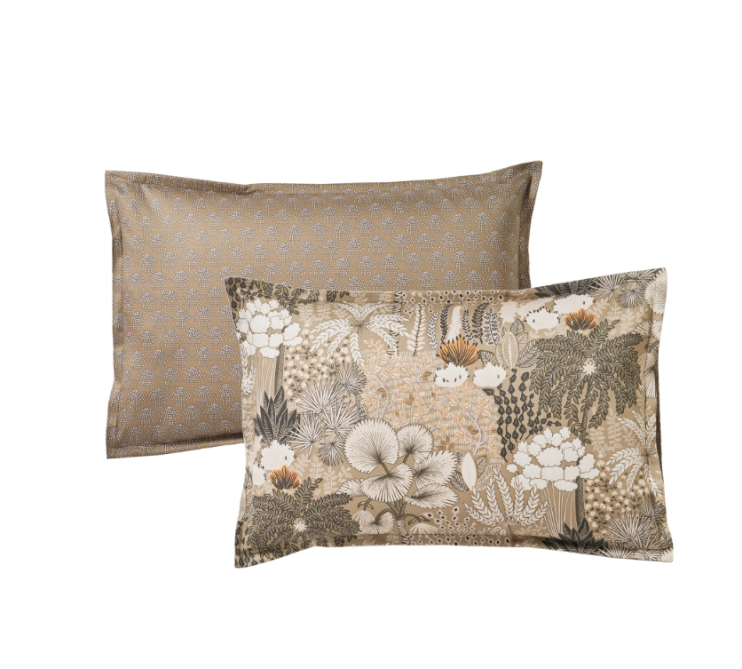 Taie d’oreiller SHALINA Naturel Blanc des Vosges en satin de coton 120 fils/cm² – linge de lit à Valognes